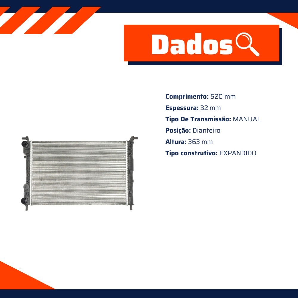 Radiador de Água do Motor - IRB - IR48412