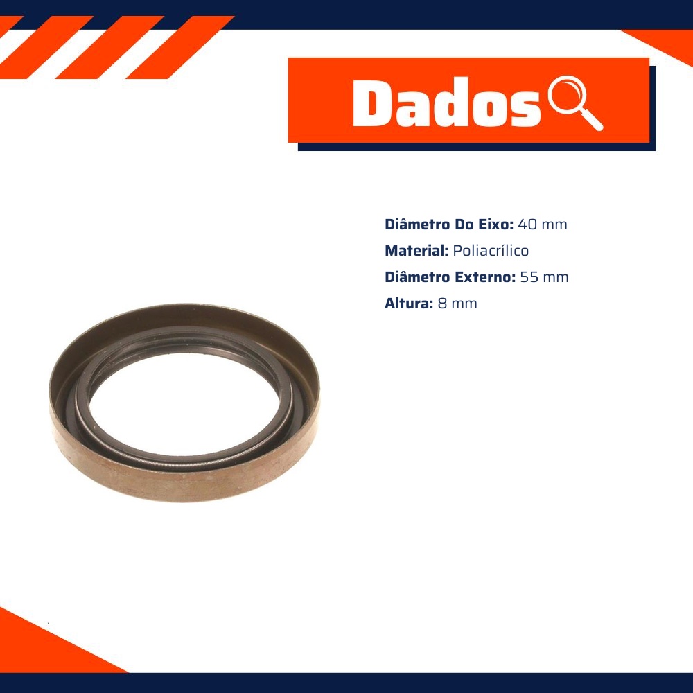 Retentor do Eixo Piloto 40 x 55 x 8 mm - Corteco - 7374P