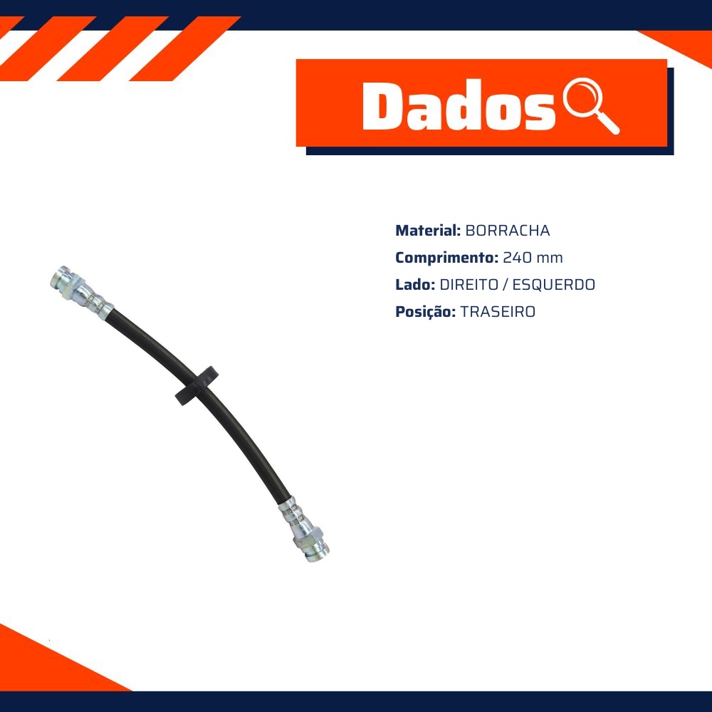 Mangueira Flexível de Freio Traseiro para Fiat Palio e Palio Weekend - Norflex - 2121