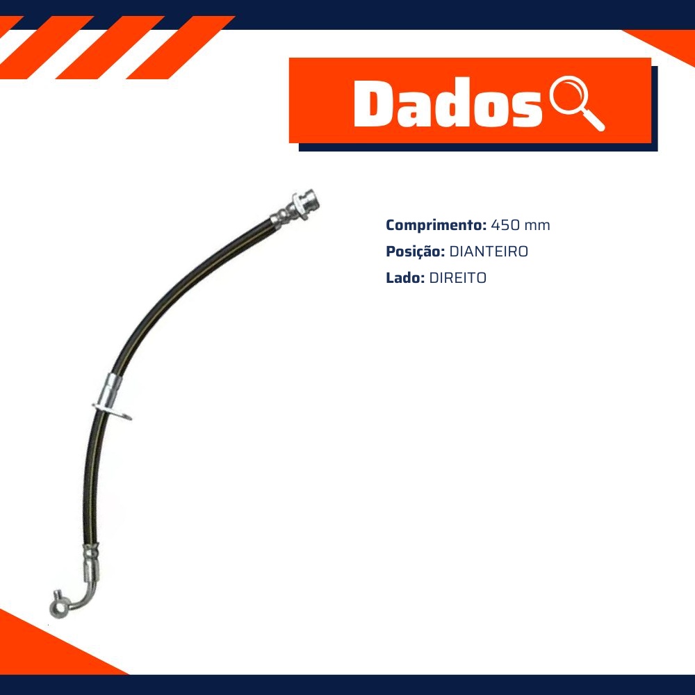 Mangueira Flexível de Freio Dianteiro para Honda Civic e CR-X - Norflex - 4201