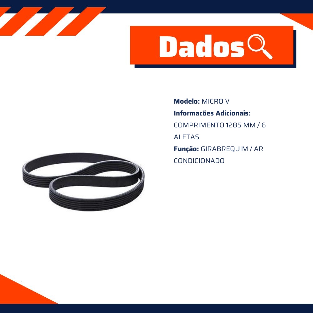 Correia de Acessórios Micro V para Hyundai IX35 e KIA Sportage - Gates - 6PK1285