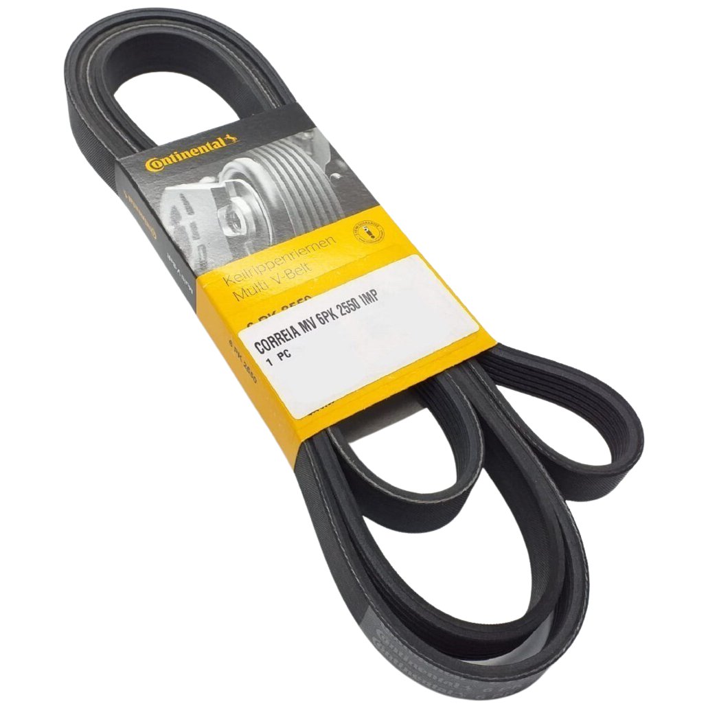 Correia de Acessórios Micro V 6 Lâminas 2550mm 21mm para Chevrolet Omega e KIA Sportage - Continental Contitech - 6PK2550