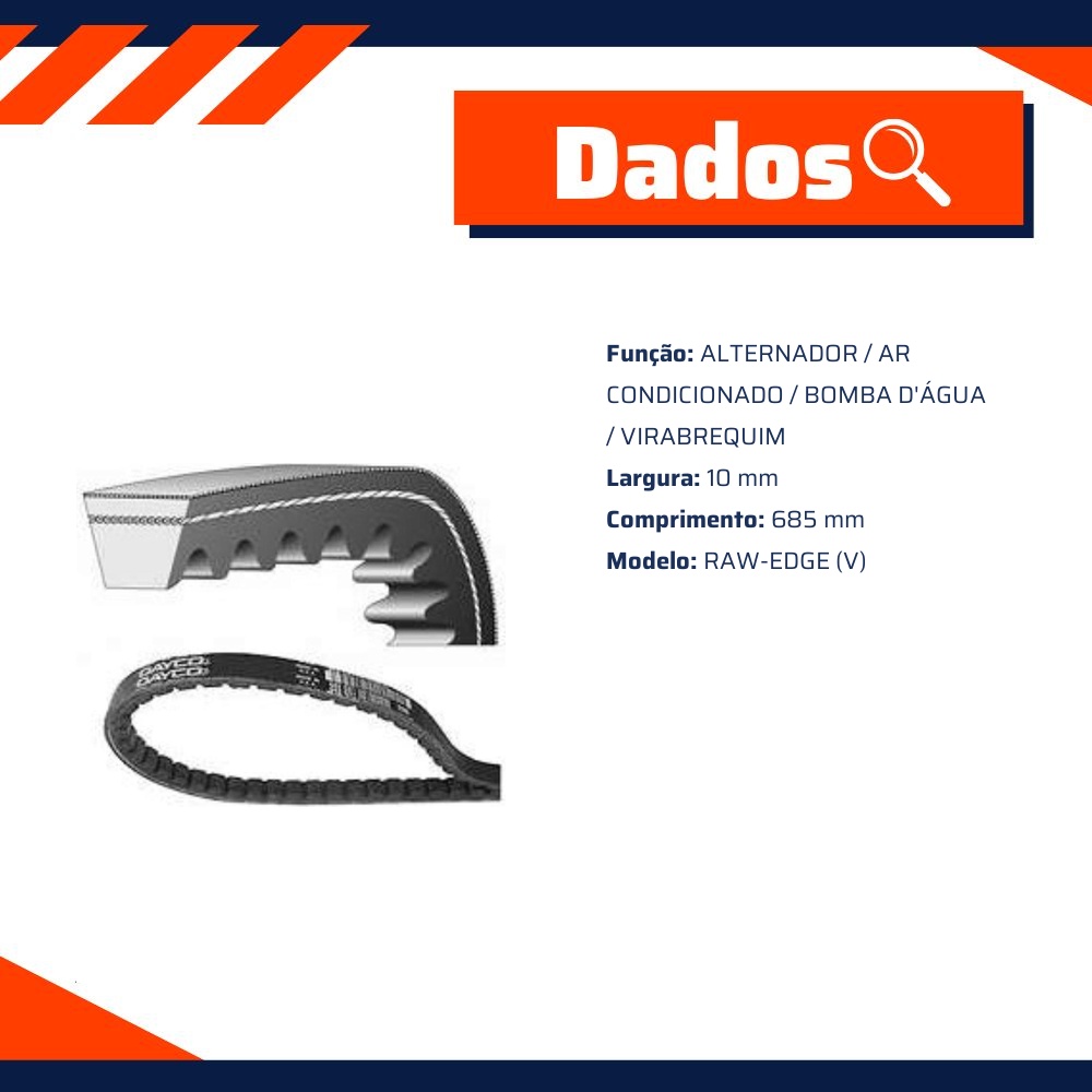 Correia de Acessórios Raw-Edge (V) - DAYCO - 10A0685C