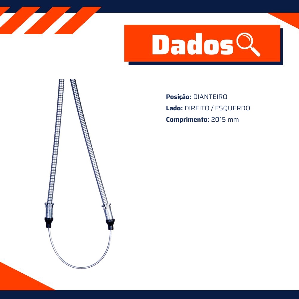 Cabo de Comando do Freio de Mão Dianteiro para Ford Belina e Corcel - IKS - 2201