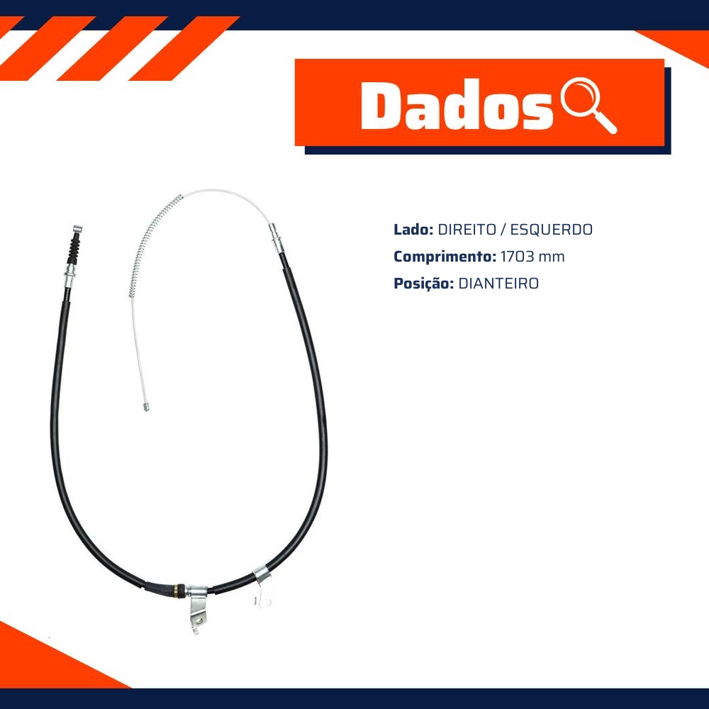 Cabo de Comando do Freio de Mão Dianteiro para Fiat Tipo e Uno - IKS - 2274