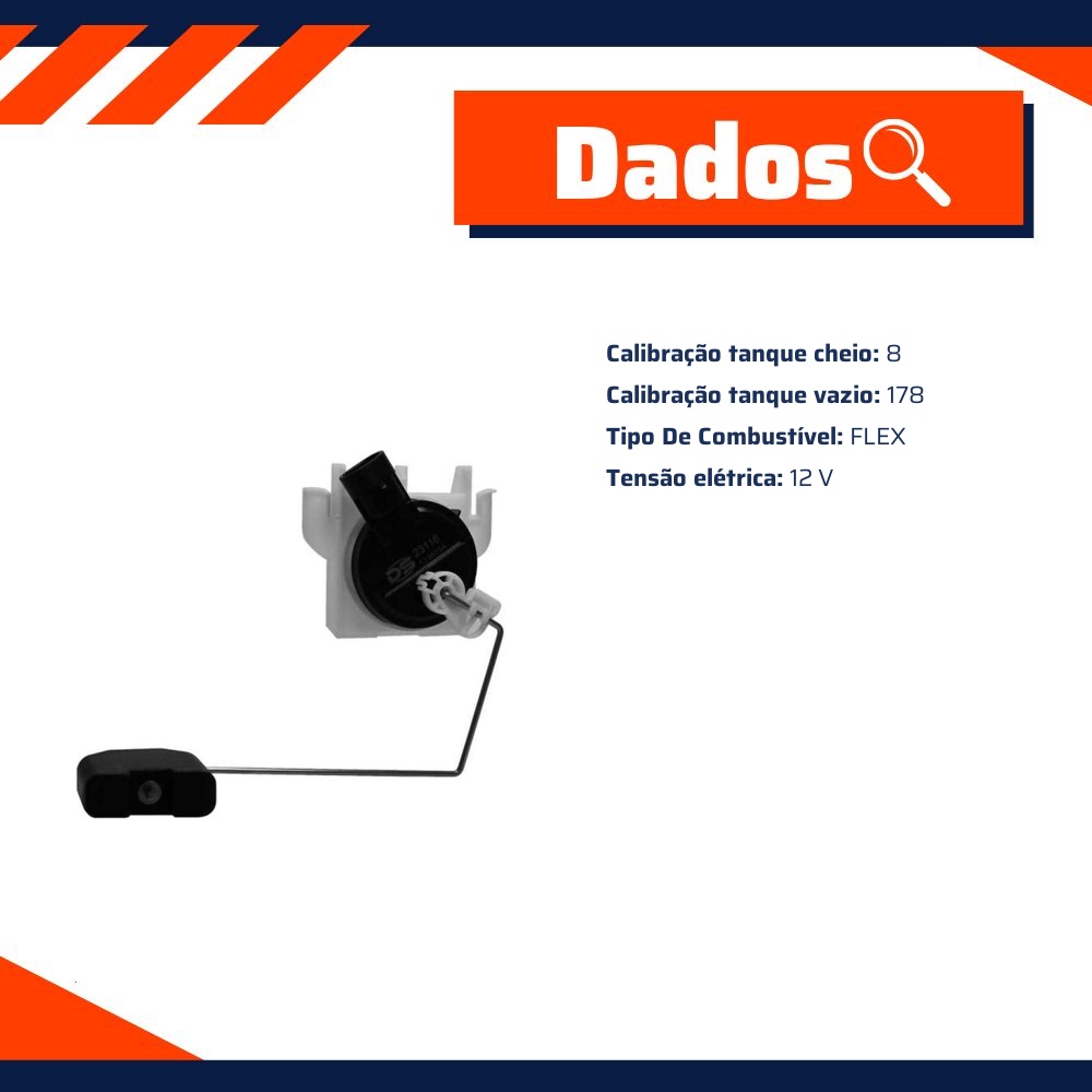 Sensor de Nível de Combustível Flex para Ford Ka - DS - 23116