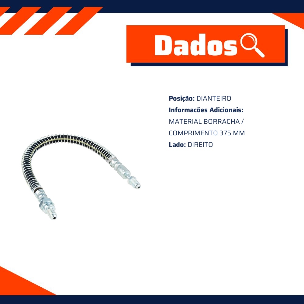 Mangueira Flexível de Freio Dianteiro para Ford Fiesta e Fiesta Sedan - Norflex - 3034C