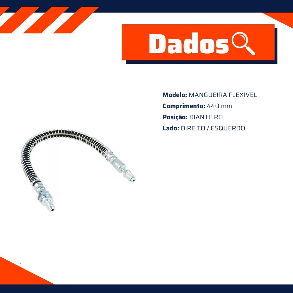 Mangueira Flexível de Freio Dianteiro para Ford Courier - Norflex - 3037