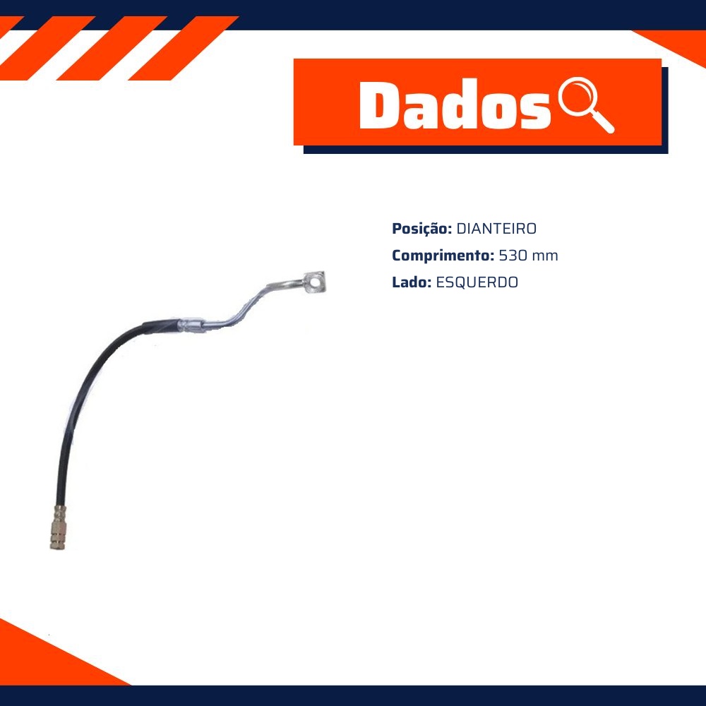 Mangueira Flexível de Freio Dianteiro para Ford F-250 e F-350 - Norflex - 3060
