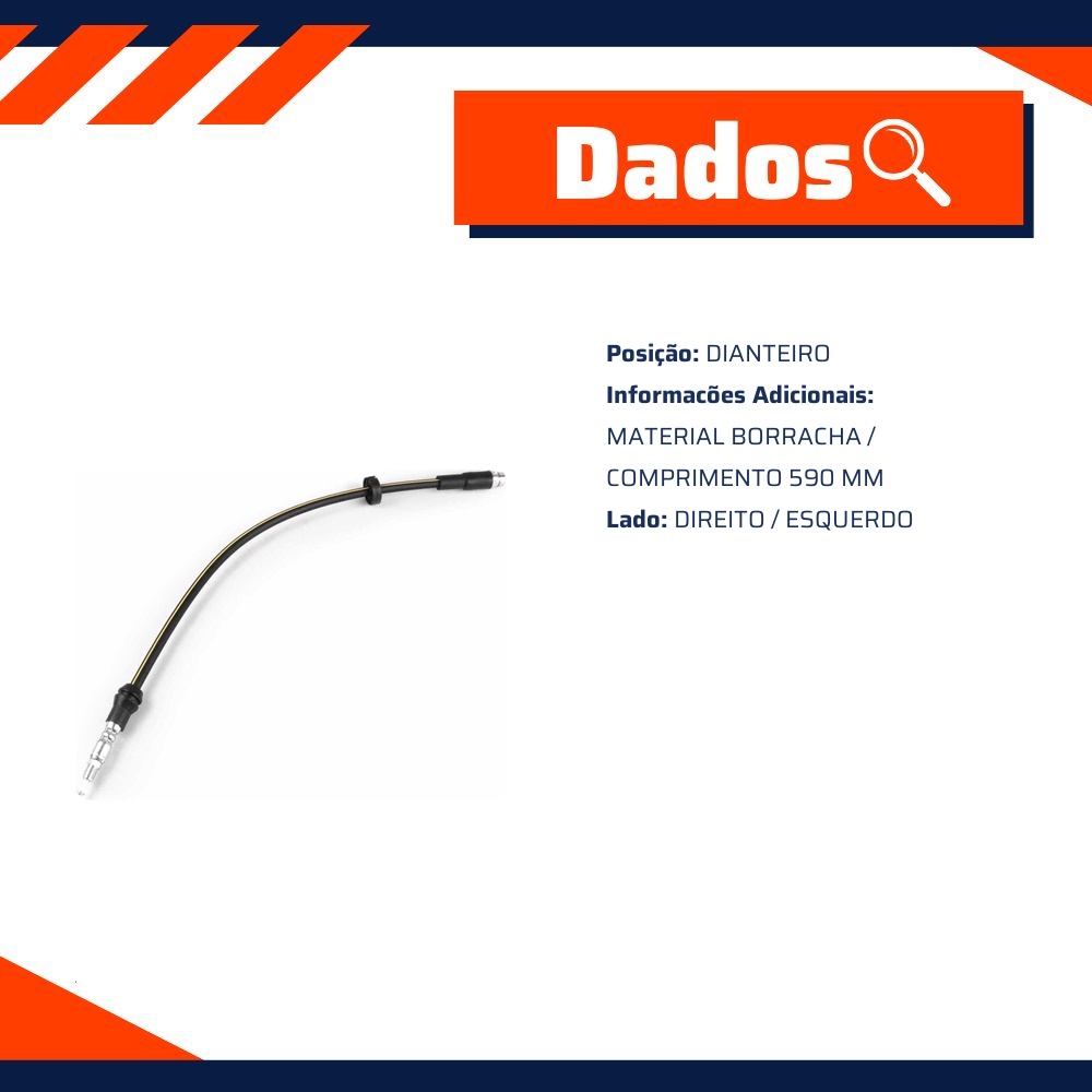Mangueira Flexível de Freio Dianteiro para Ford Ecosport - Norflex - 3100