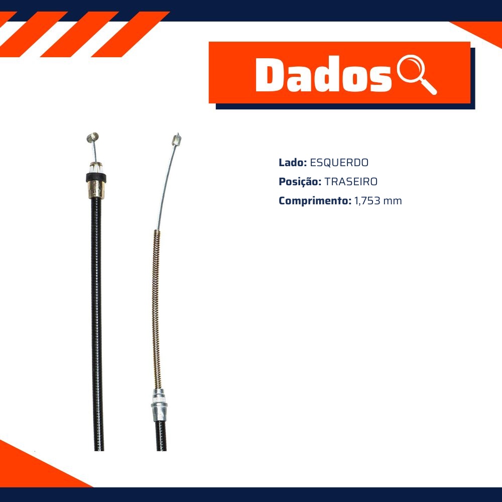 Cabo de Comando do Freio de Mão Esquerdo para Fiat Doblo - IKS - 3239