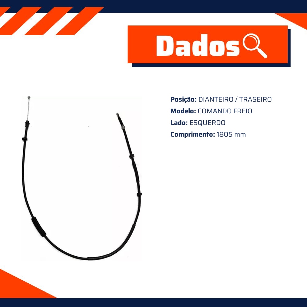Cabo de Comando do Freio de Mão Esquerdo para Fiat Stilo - IKS - 3248