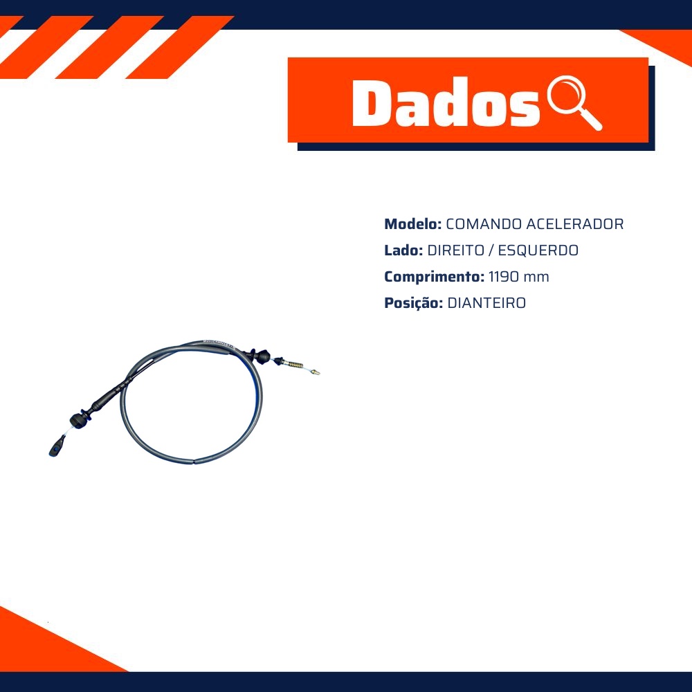 Cabo de Comando do Acelerador para Ford Focus e Focus Sedan - Fania - 34-493