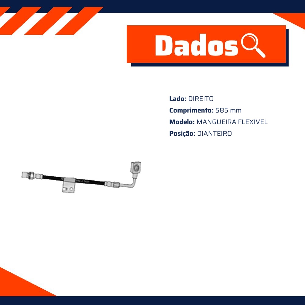 Mangueira Flexível de Freio Dianteiro para Chevrolet Blazer e S10 - Norflex - 4074