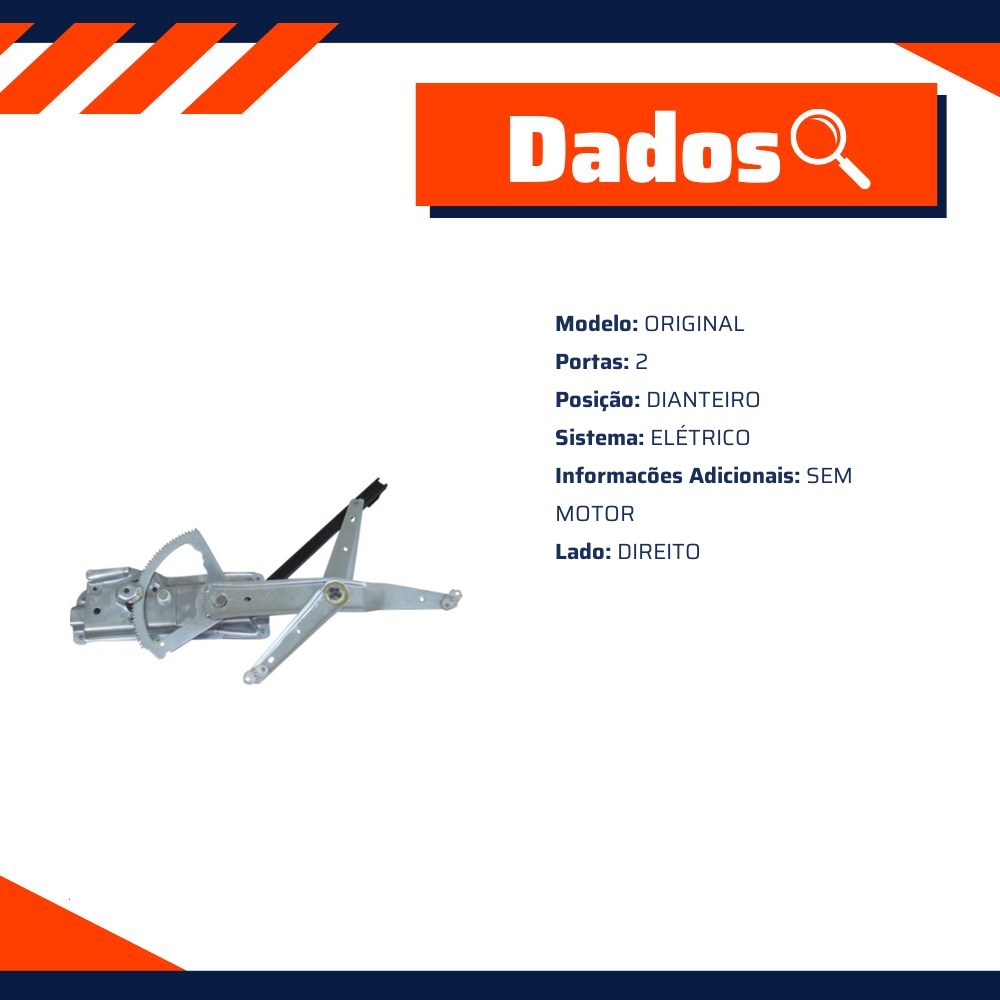 Máquina do Vidro Elétrico Dianteiro Direito para Chevrolet Vectra e Vectra GT - Micro - 41390