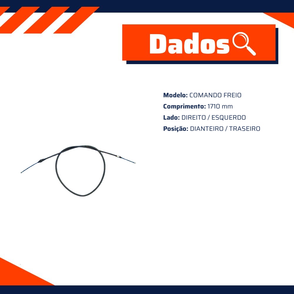 Cabo de Comando do Freio para Peugeot 206 e 206 CC - Fania - 46-020