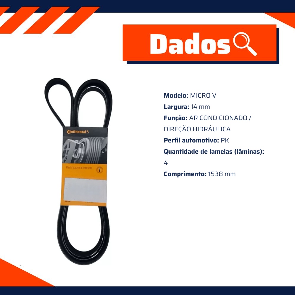 Correia Acessórios Micro V - Continental Contitech - 4PK1538