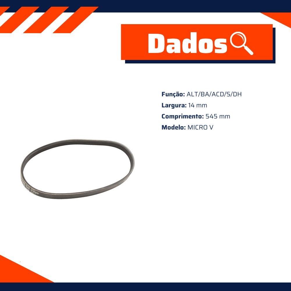 Correia de Acessórios 545mm - Continental Contitech - 4PK545