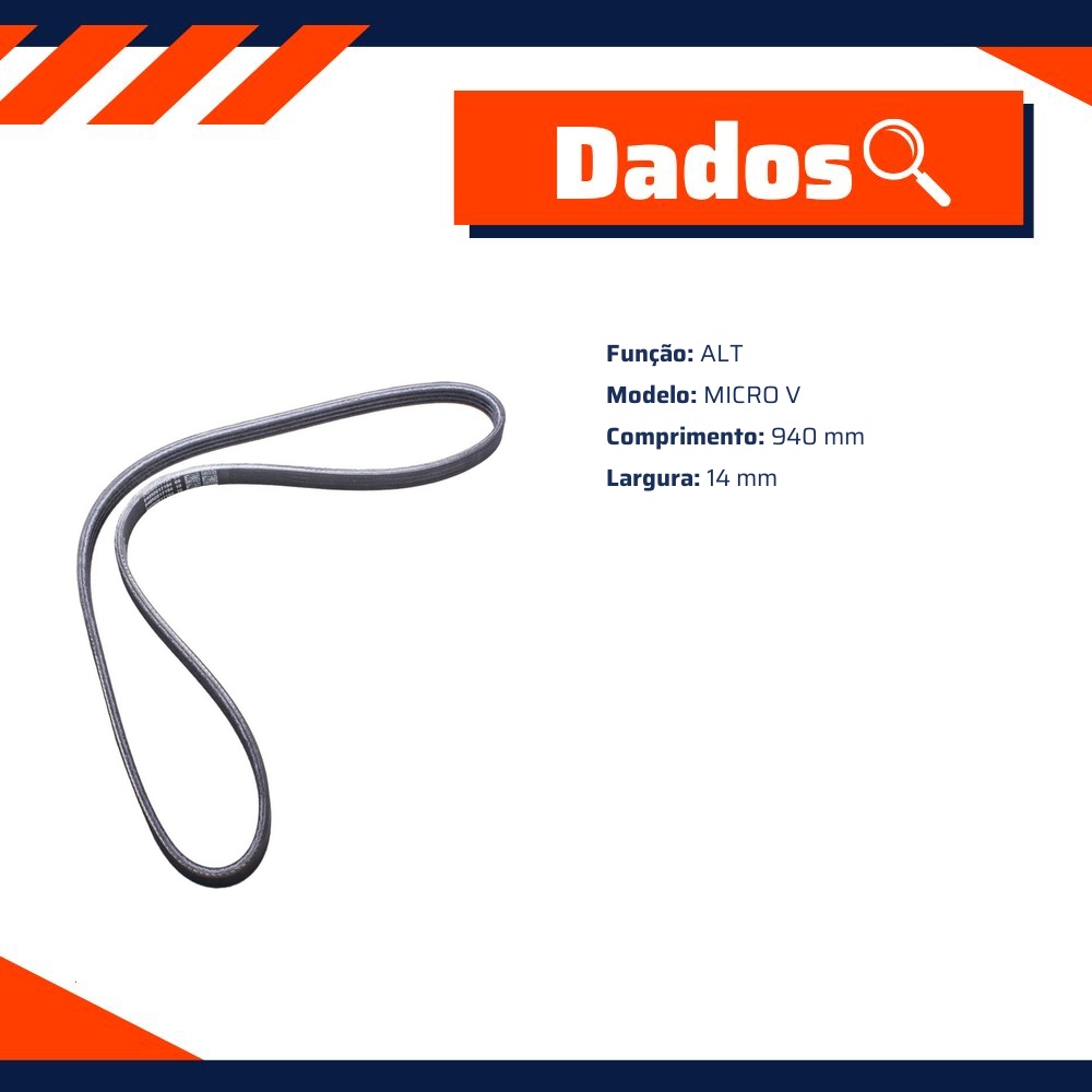 Correia Acessórios Micro V 940mm - Contitech - 4PK940