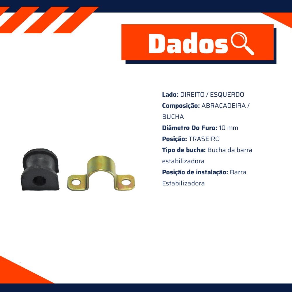 Kit da Barra Estabilizadora Traseira para Honda Civic - Kit & Cia - 50585