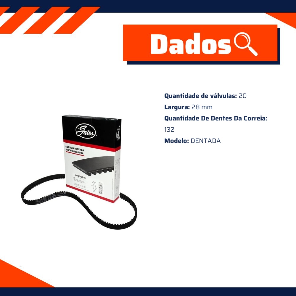 Correia de Acessórios Dentada para Volvo XC60 e XC90 - Gates - 5580XS