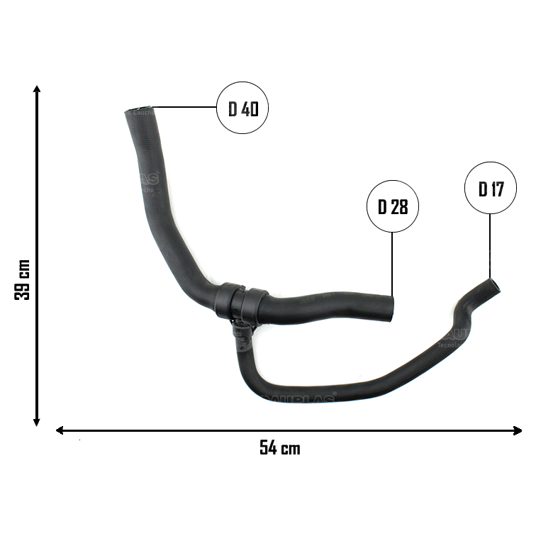 Mangueira do Radiador Inferior para Renault CLIO e Kangoo - Cauplas - 6456