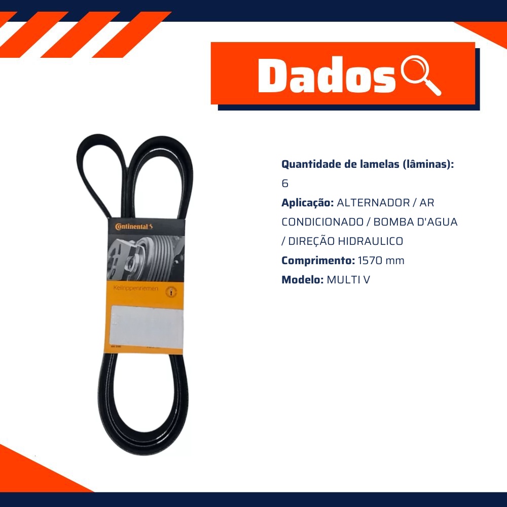 Correia Acessórios Multi V - Continental Contitech - 6PK1570