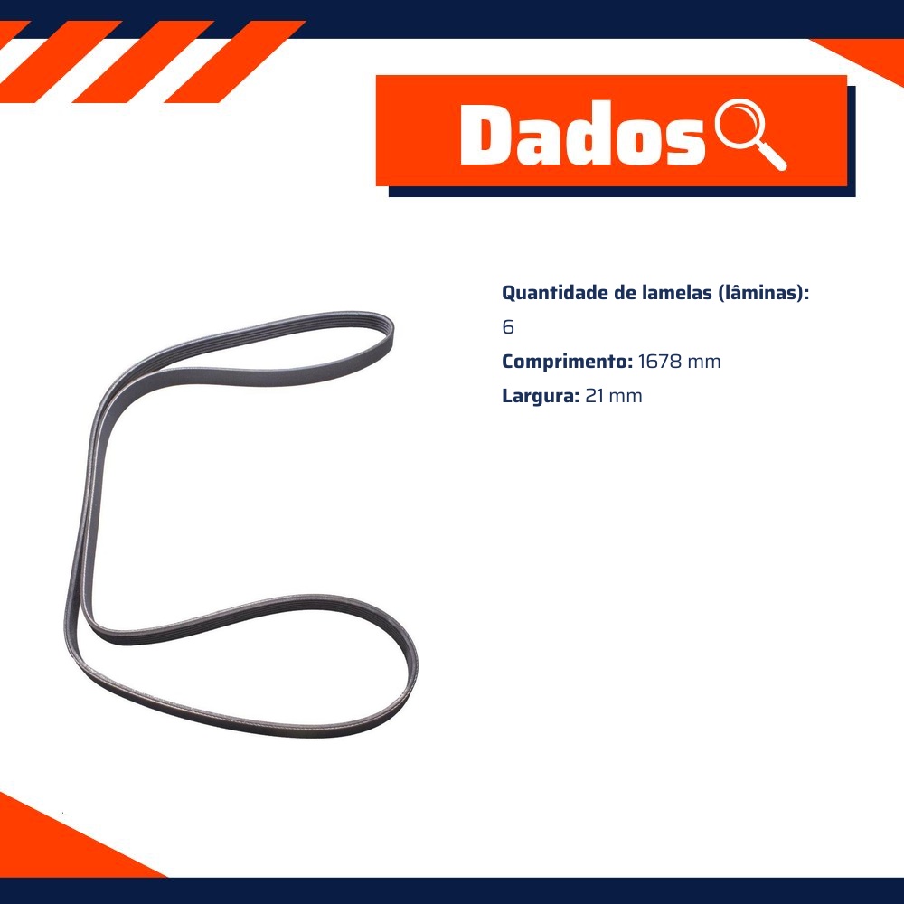 Correia de Acessórios - Contitech - 6PK1678