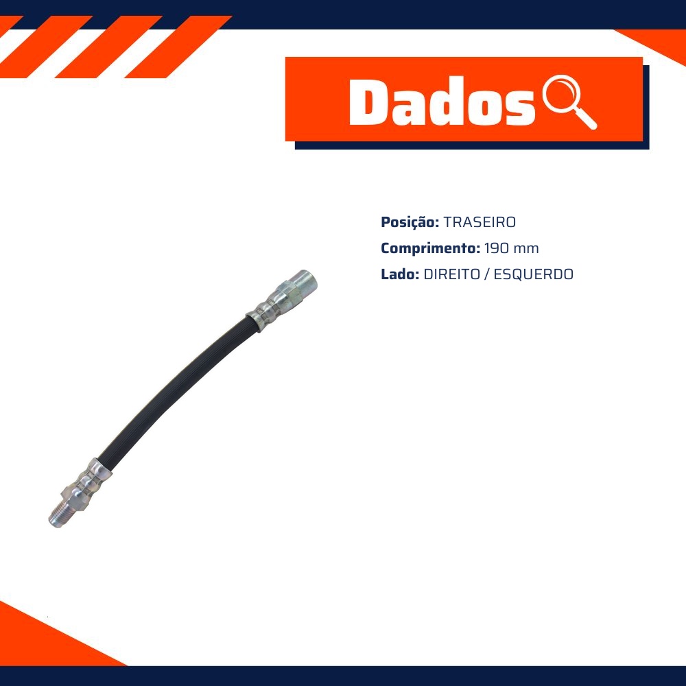 Mangueira Flexível de Freio Traseiro para Volkswagen Golf - Norflex - 7039
