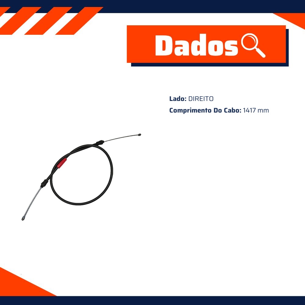 Cabo de Comando do Freio de Mão Direito para Renault CLIO - IKS - 7265