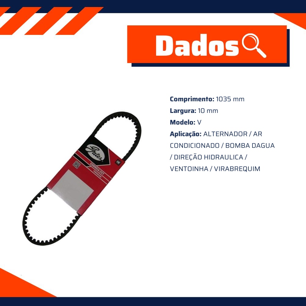 Correia de Acessórios Modelo V - GATES - 7410