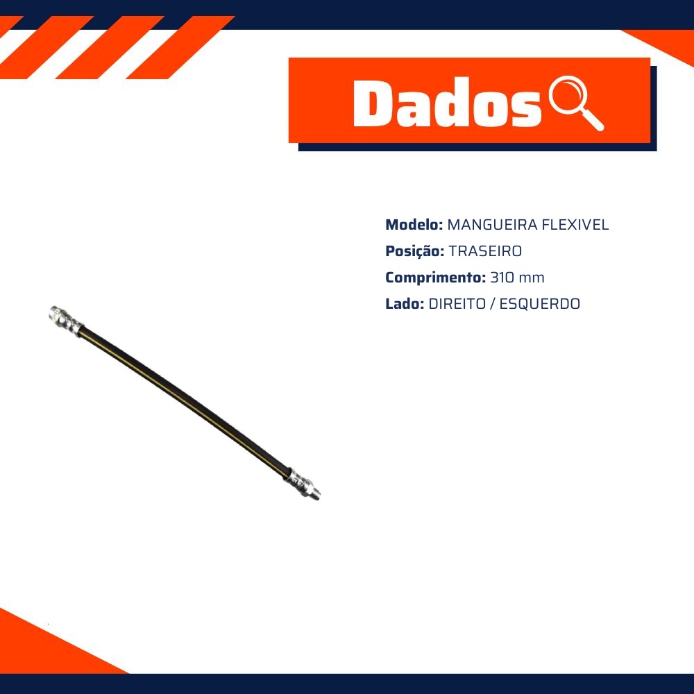 Mangueira Flexível de Freio Traseiro para Renault Sandero e Sandero Stepway - Norflex - 8232