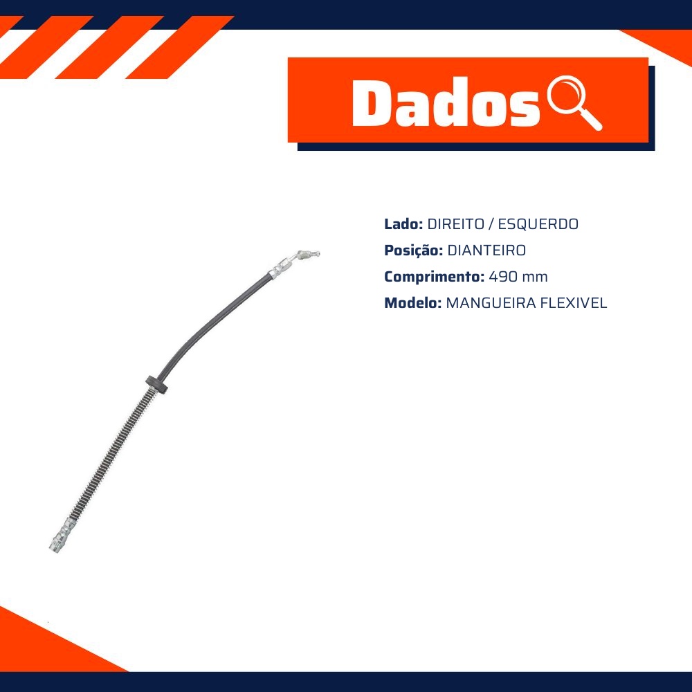 Mangueira Flexível de Freio Dianteiro para Renault Master - Norflex - 8235