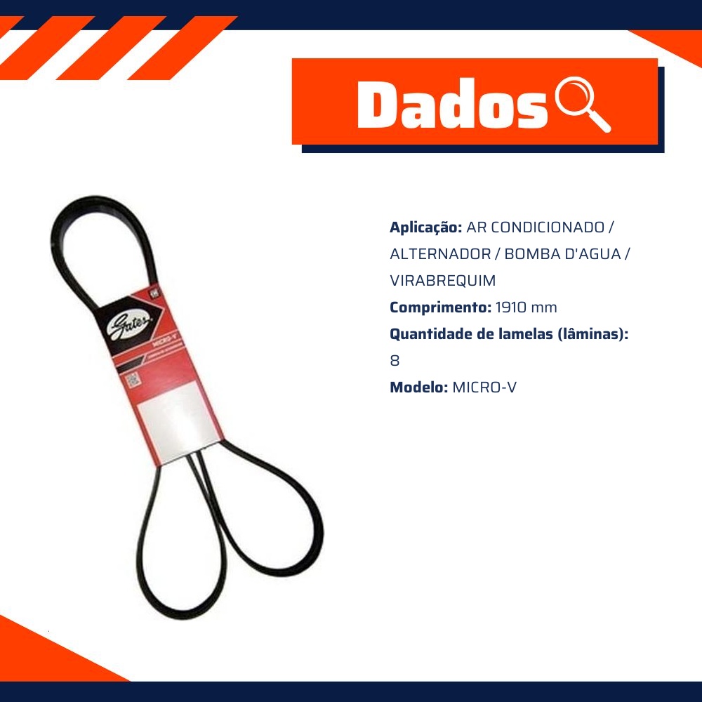 Correia de Acessórios Micro-V - GATES - 8PK1910