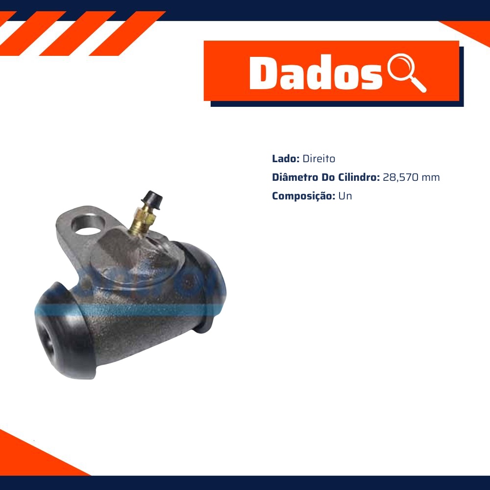 Cilindro de Roda Direita para Chevrolet C-10 e Veraneio - Controil - C-3422
