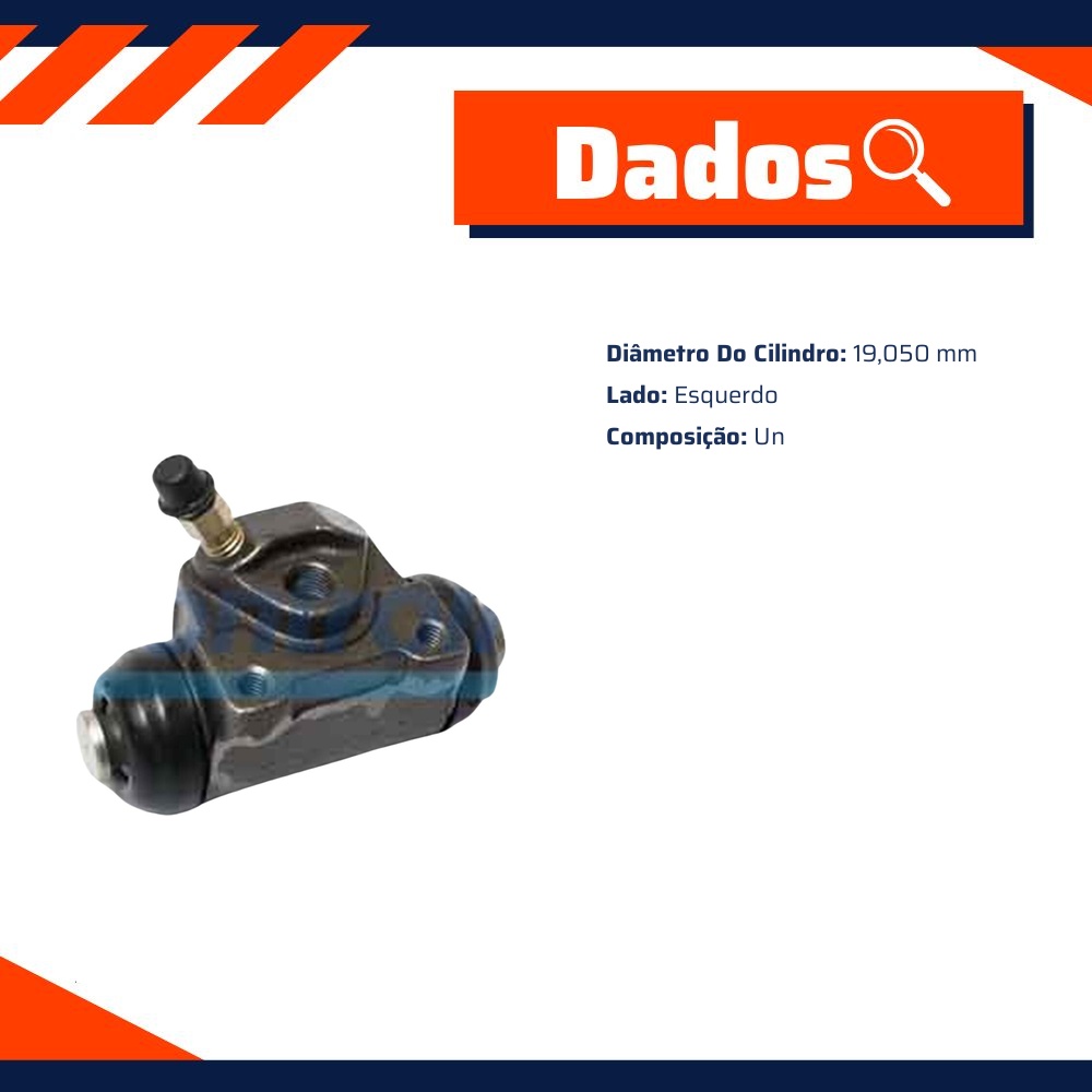Cilindro da Roda Esquerda para Honda Civic - Controil - C-3513