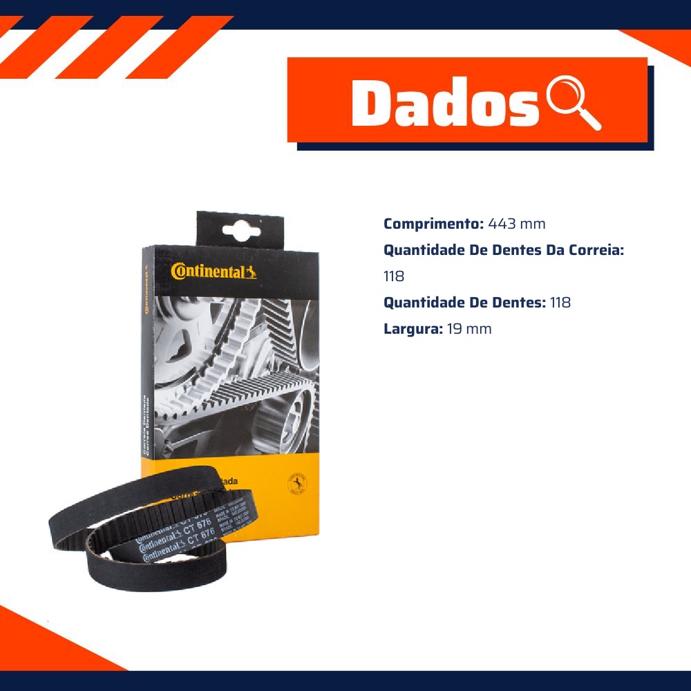 Correia Dentada Sincronizadora - Contitech - CT 676