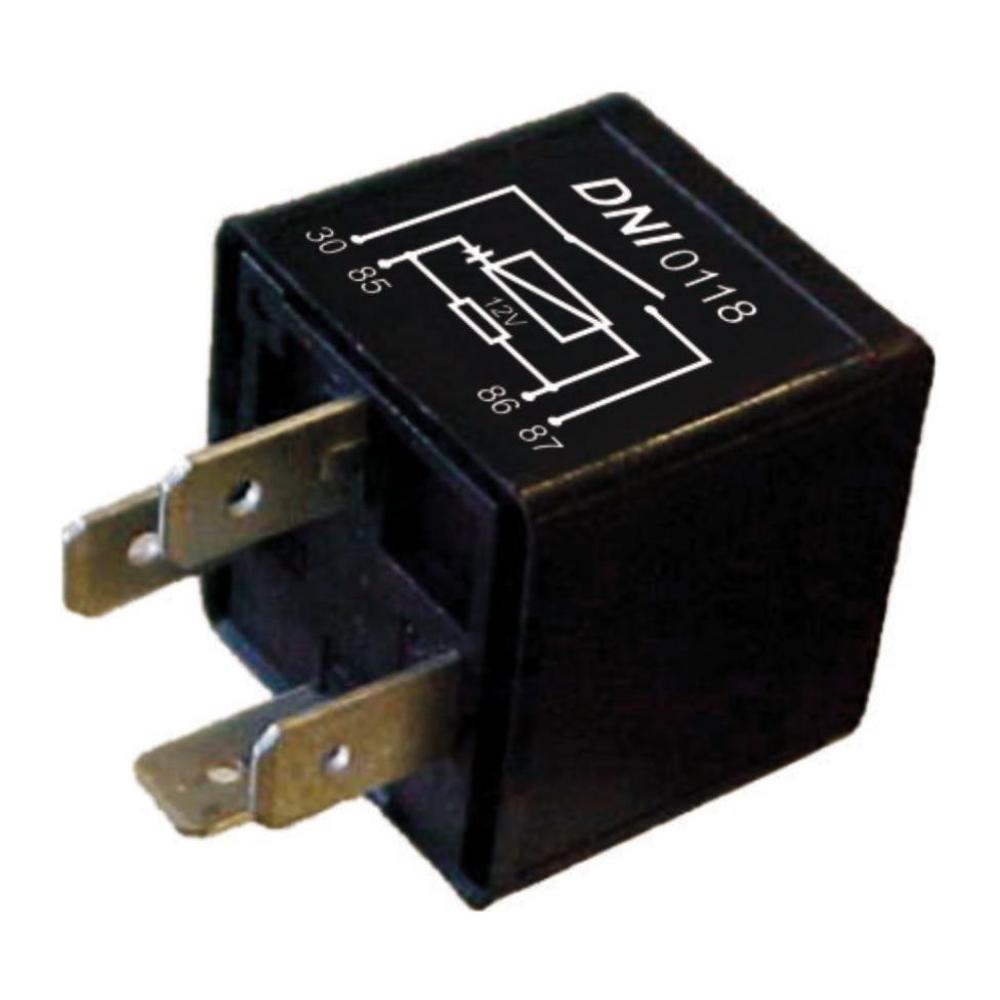Relê 12V Auxiliar Cor 40Ah 4 Terminais - DNI - 0118