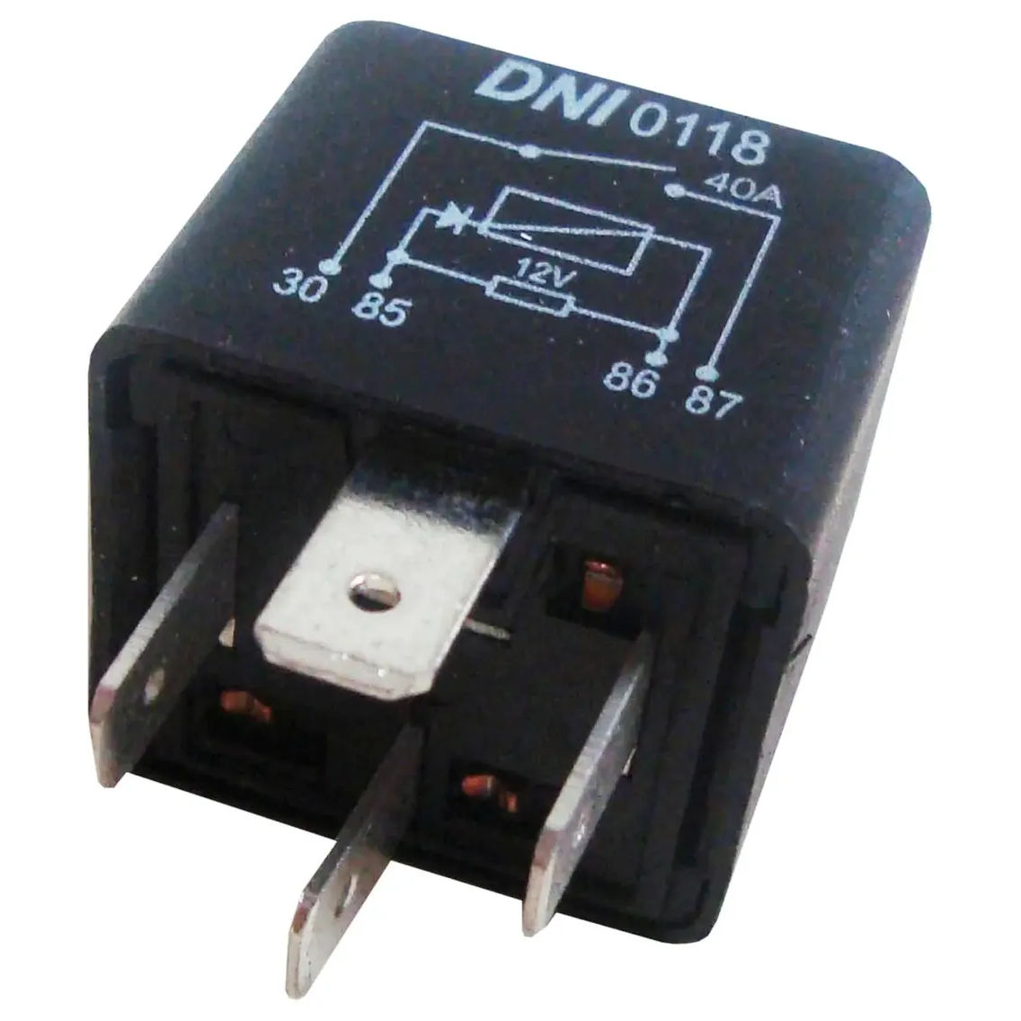 Relê 12V Auxiliar Cor 40Ah 4 Terminais - DNI - 0118