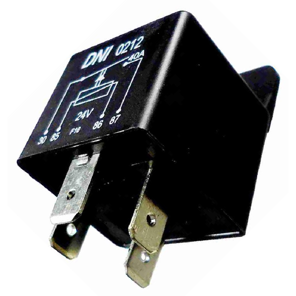 Relé Auxiliar Universal 24V 40A 4 Terminais com Suporte - DNI - 0212