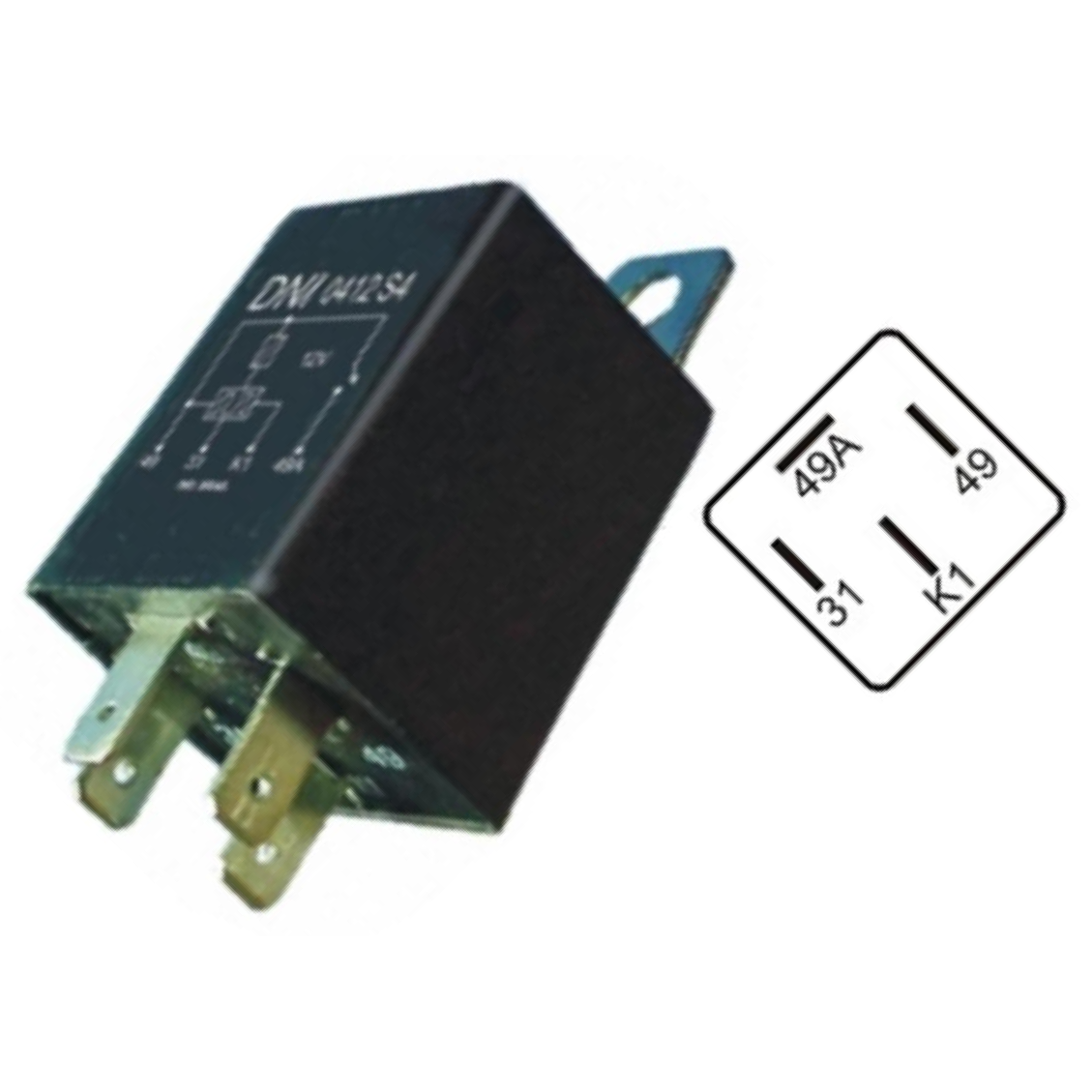 Relé Universal 12V 500W Potência Máxima - DNI - 0412-S4