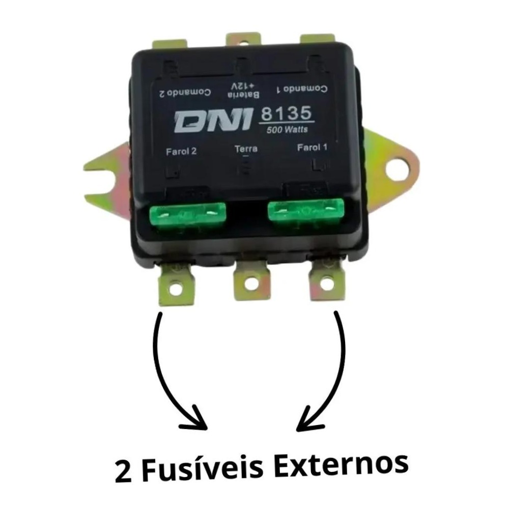 Relê 12V 500W Plástico Duplo 6 Terminais - DNI - 8135