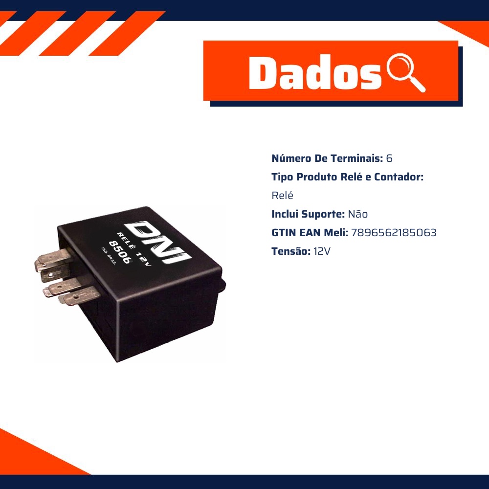Relê Trava Elétrica Porta 12V - DNI - 8506