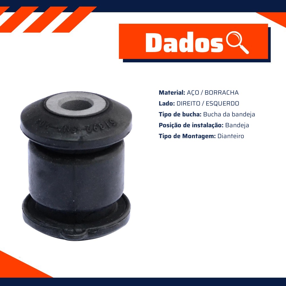 Bucha da Bandeja Dianteira para Honda Civic - Mobensani - MB9134