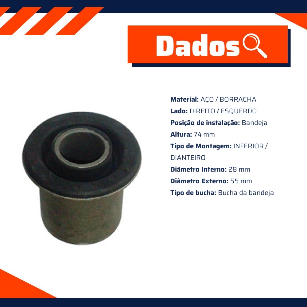 Bucha da Bandeja Inferior Dianteira para Renault Master - Mobensani - MB9266