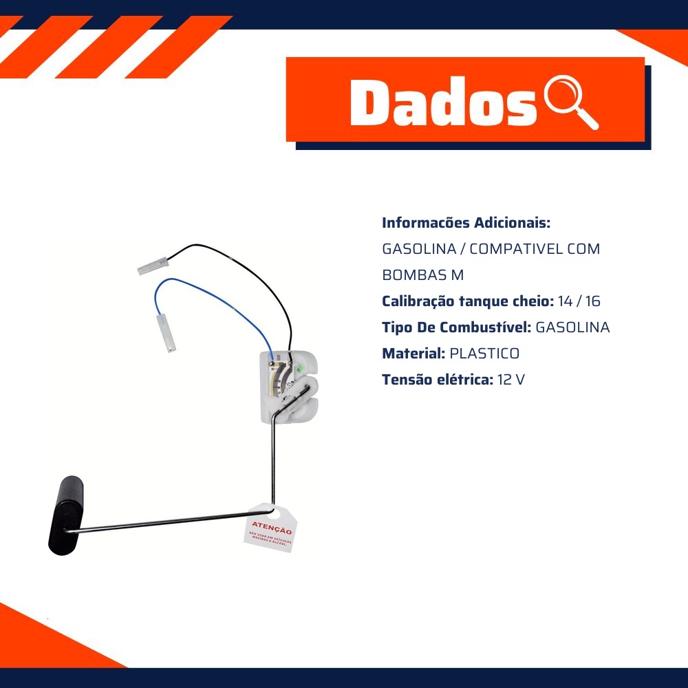 Sensor de Nível de Combustível Gasolina para Citroen Berlingo e Peugeot Partner - TSA - T-010187