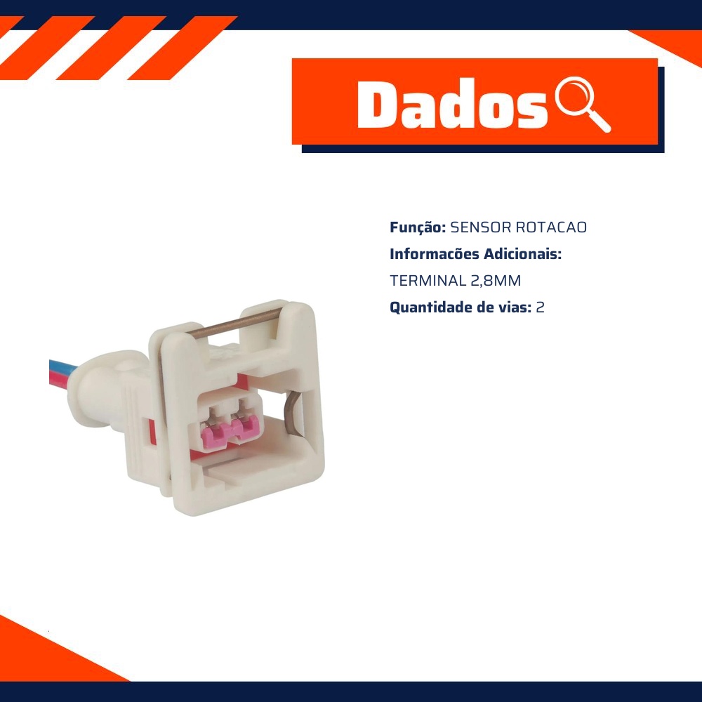 Chicote Sensor Rotação 2,8mm - TC Chicotes - TC 102.1495
