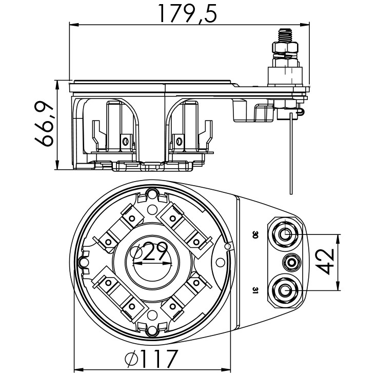 Porta Escovas para Motor de Partida com 4 Escovas - Unifap - 1.166