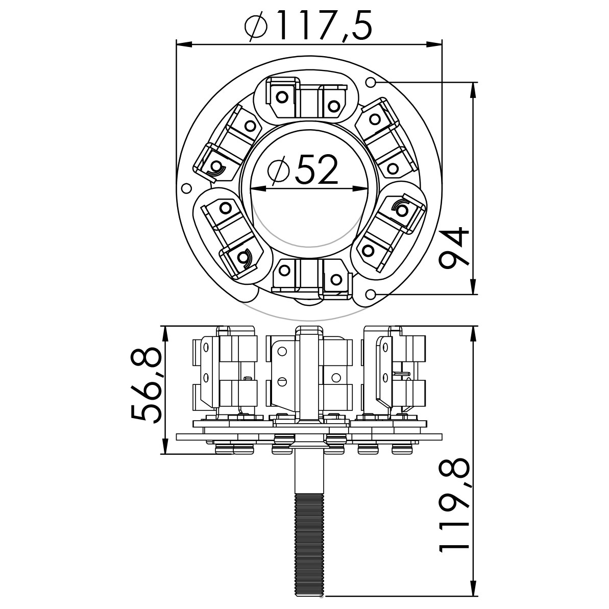 Porta Escovas para Motor de Partida com 6 Escovas - Unifap - 1.189/6
