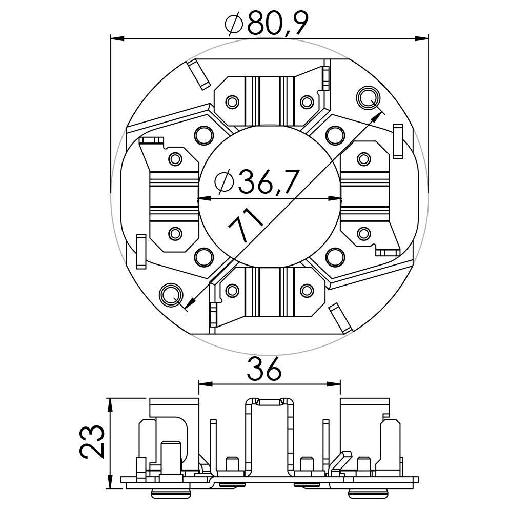 Porta Escovas para Motor de Partida com 4 Escovas - Unifap - 1.207/4